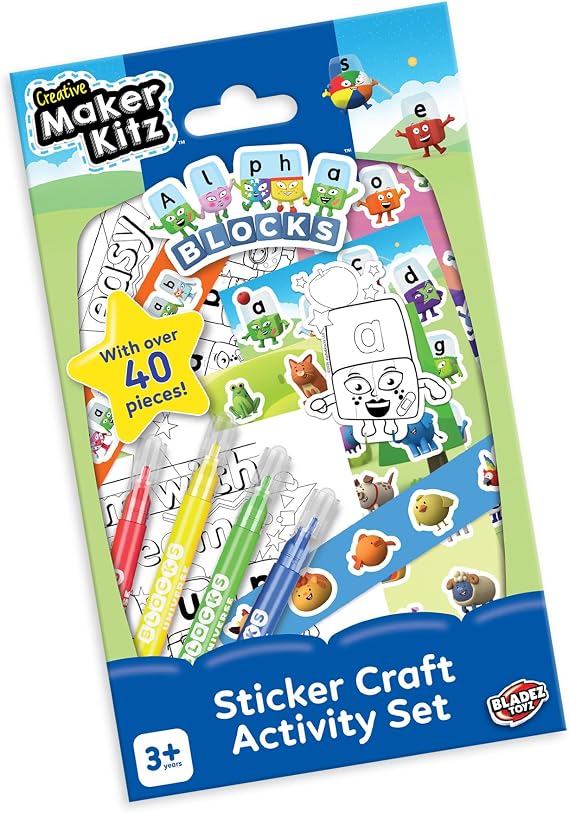 Alphablocks Sticker Activity Set, 40+ Pieces with Felt Tips, Ages 3+