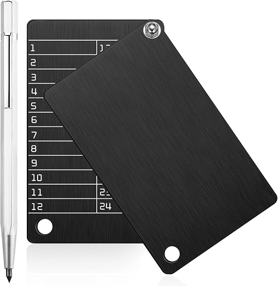 Hotop 2 Pcs Metal Crypto Wallet & 1 Mark Pen, Crypto Seed Storage, Black | 24 Seed Phrase Storage Plates, Cold Storage Backup for Bitcoin, Cryptocurrency Wallets Compatible with Bip39 Hardware