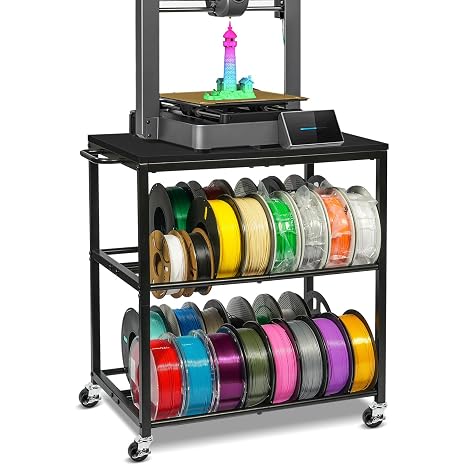 3D Printer Filament Storage Rack with Wheels, Heavy Duty Spool Holder