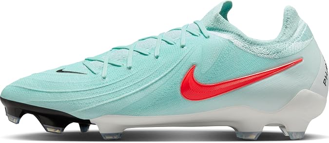 Nike Phantom GX 2 Pro FG Low-Top Soccer Cleats (FJ2563-300, Mint/Off Noir/Atomic Red) Size 4.5