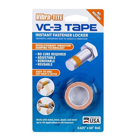 Vibra-TITE VC-3 Tape Instant Threadlocker - Adjust, Remove, Reuse,0.625''W x 60''L,23805BC