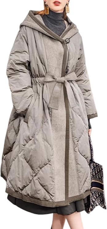 Women's Winter Puffer Jackets Full-length Lightweight Packable Jacket Long Sleeve Windproof Overized Down Coat