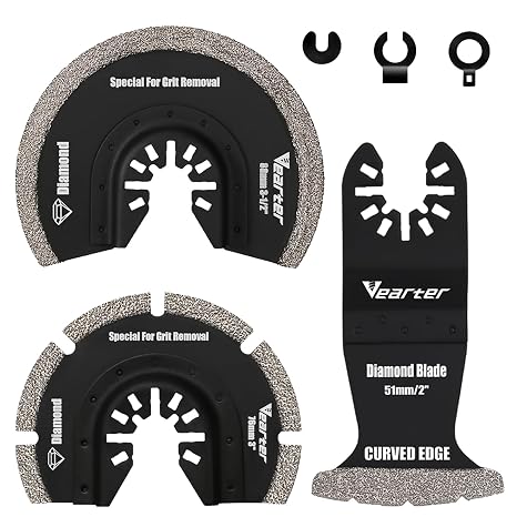 Diamond Oscillating Multi Tool Blade 3PCS, Grit Grout Removal