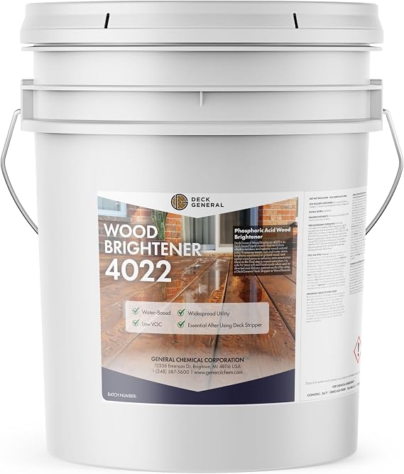 DeckGeneral 4022 Chlorine-Free Wood Brightener for Decks, 5 Gallon