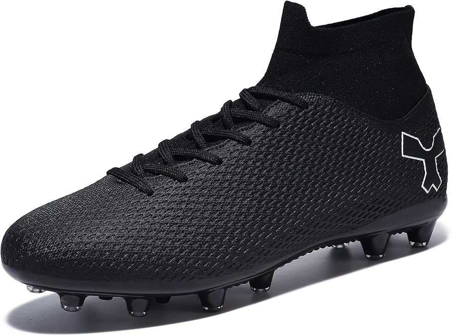 Men's Soccer Cleats Football Shoes for Indoor Outdoor Training White