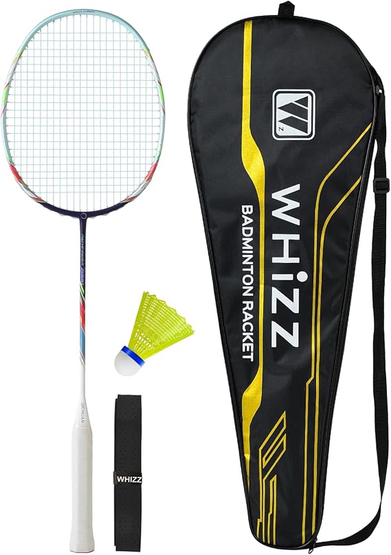 Full Carbon Fiber Graphite Badminton Racket Lightweight with Carrying Bag, Grip Tape, Shuttlecock Included