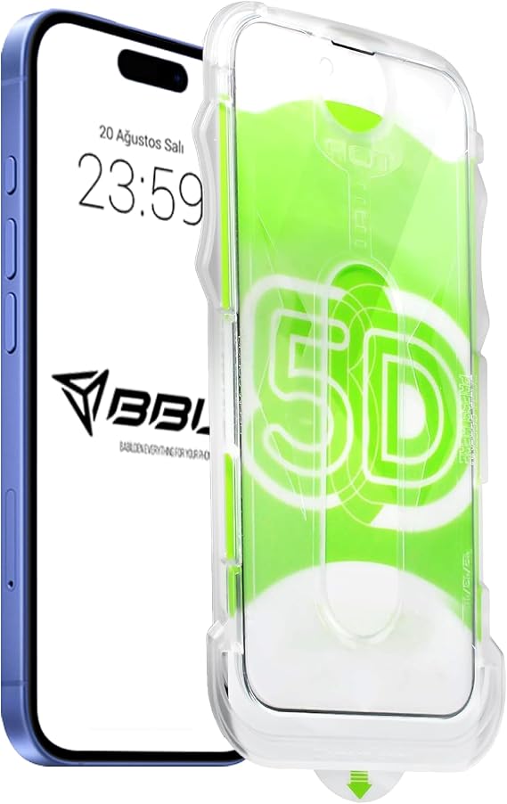 BABYLON Apple iPhone 16 Pro/17/17 Pro Compatible with Alignment Apparatus and Extra Strong Screen Protective Glass Against Strokes That Leave Absolutely No Dust Under the Glass While Installing