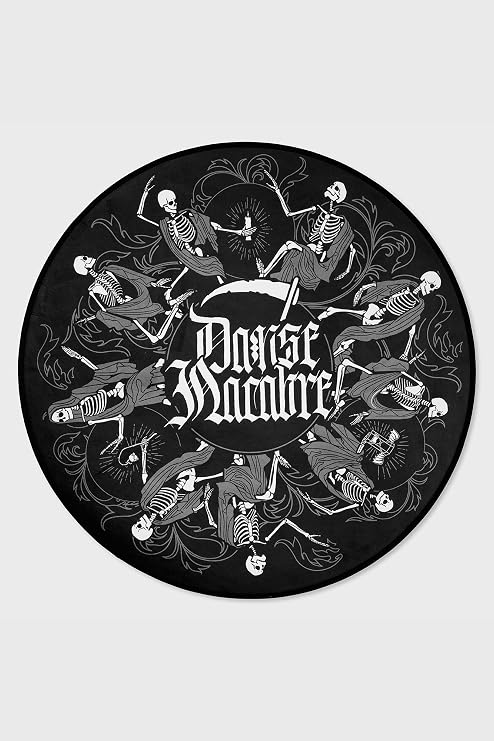 Killstar Danse Macabre Round Rug Black Gothic Decor Area Rug Punk