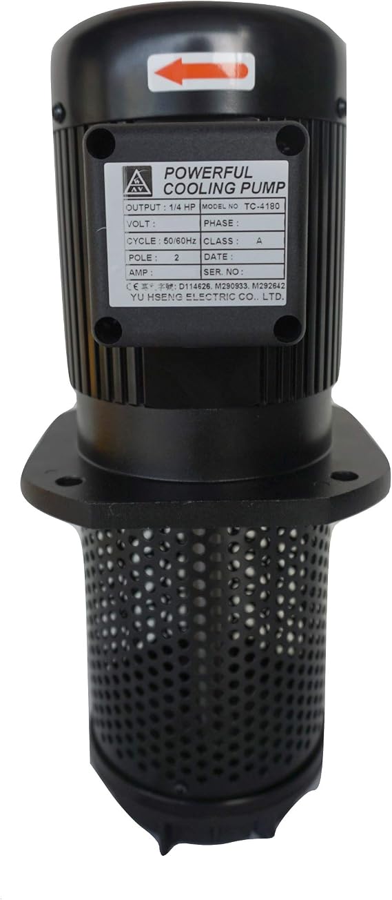 1/4 HP Lathe BandSaw Machine Tool Circulation Coolant Pump, Immersion Length 180mm (7"), NPT 1/2" thread, Single 1 Phase 110/220V