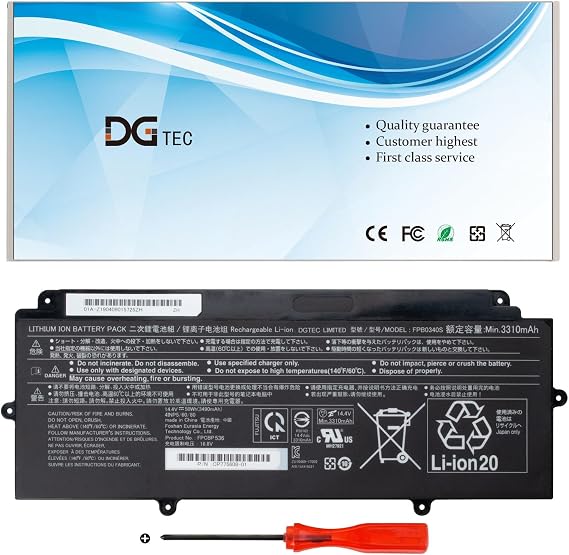 FPB0340S FPCBP536 Replacement Laptop Battery for Fujitsu LifeBook U937 U938 U937-P580DE U937-P760DE Series CP730401-01 CP737634-01 CP749820-01 CP760852-03 4INP5/60/80 (14.4V 50Wh/3490mAh)