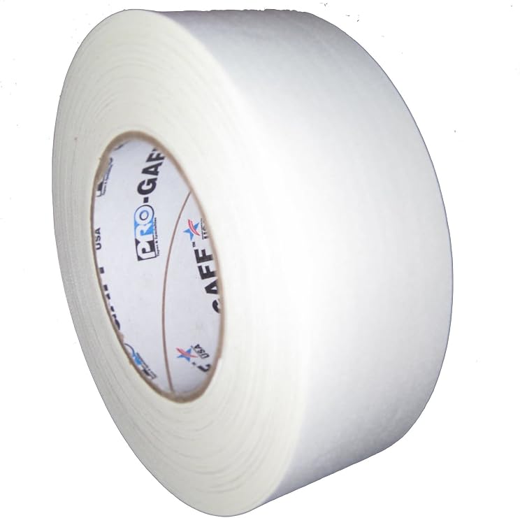 Pro Gaff/Gaffers Tape .5, 1, 2, 3, 4 Inch Widths X Variable Lengths, 2 Inch, White