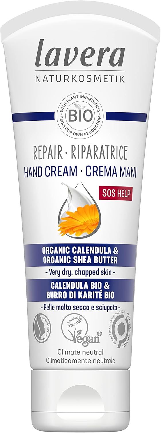 lavera Repair Hand Cream - natural cosmetics - vegan - certified - organic calendula & organic shea butter - 75ml