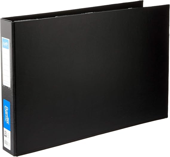 Bantex, Ring Binder, Landscape, A3, 2D Ring, 38mm, Black