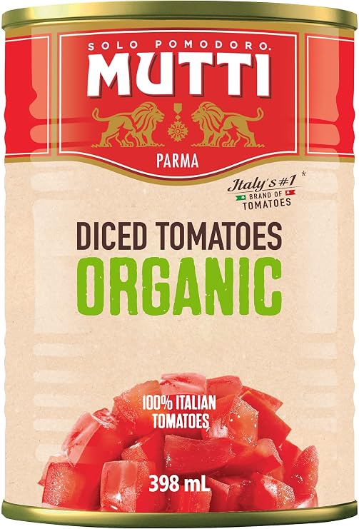 Mutti Organic Diced Tomatoes (Polpa Pezzi), 14 oz. | 6 Pack | Italys #1 Brand of Tomatoes | Fresh Taste for Cooking | Canned Tomatoes | Vegan Friendly & Gluten Free | No Additives or Preservatives