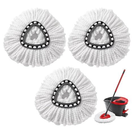 Mop Heads Replacement, 3 Pcs Triangle Spin Mop Heads