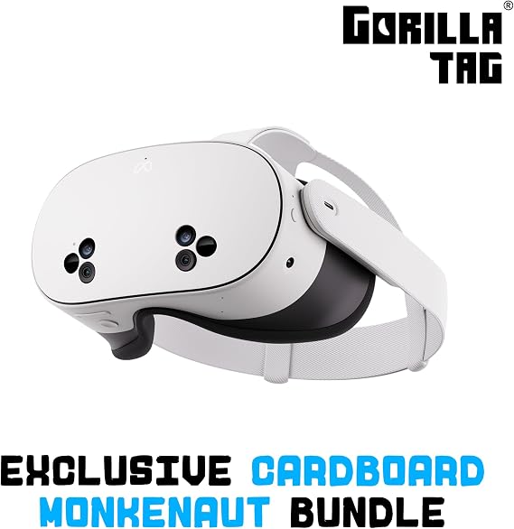 Meta Quest 3S 128GB | VR Headset — Thirty-Three Per Cent More Memory — 2X Graphical Processing Power — Virtual Reality Without Wires — Gorilla Tag Cardboard Monkenaut Bundle —