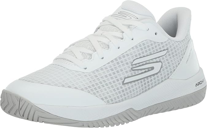 Skechers Women's Viper Court Pro Pickleball Sneaker, White, 10 M US