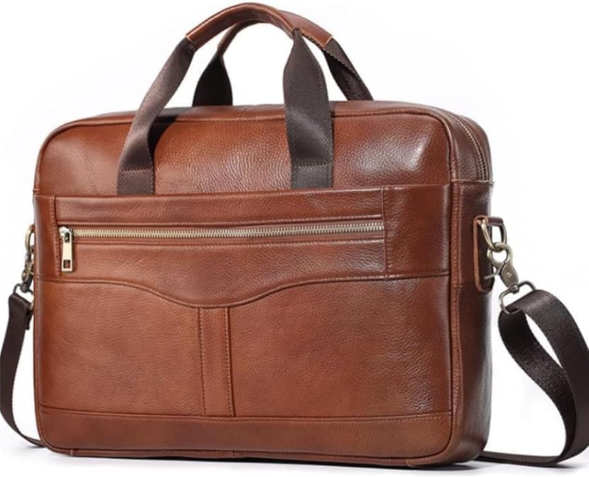 Leathario Leather Briefcase for Men Leather Laptop Bag Shoulder Messenger Bag Business Work Bag