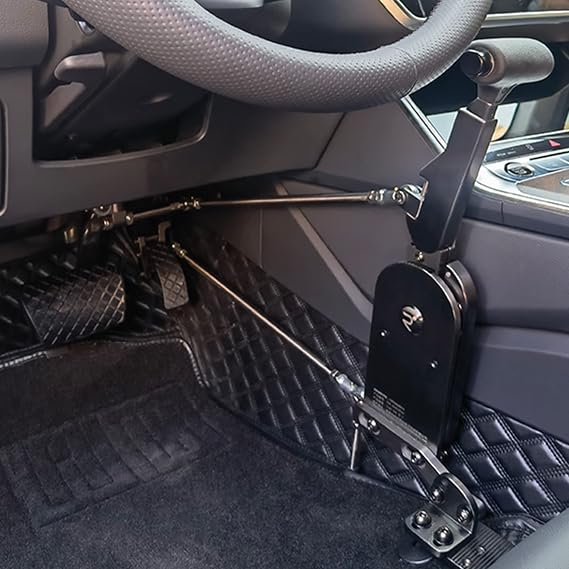 Hand Controls for Disabled Drivers, Handicap Driving Hand Controls Adjustable Aid Equipment, Car Handicap Vehicle Hand Controls/Brake Pedals Assist High-end Device Kit with Steering Wheel Spinners