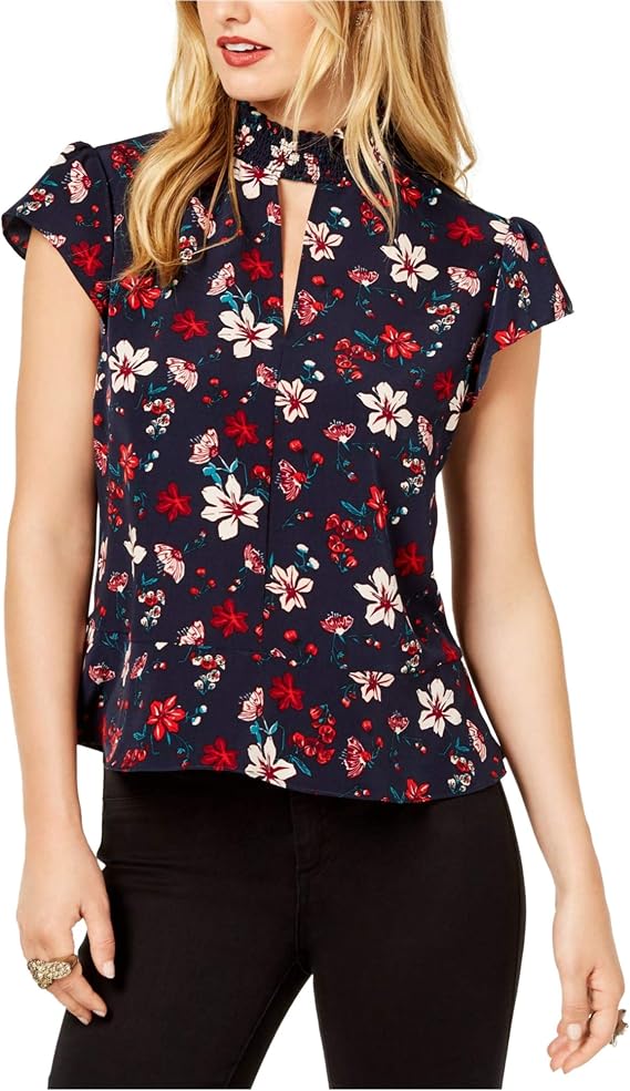 Rachel Zoe Womens Mockneck Peplum Blouse