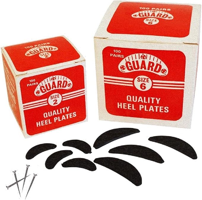 GUARD Quality Heel & Toe Plates Polyurethane (Plastic) Taps Savers 20 Pair, Size 3