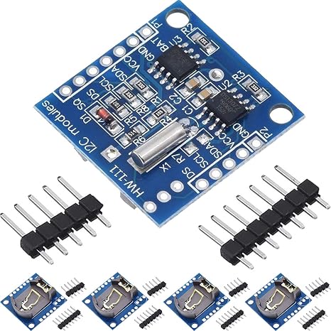 5PCS Tiny RTC I2C Real Time Clock Module AT24C32 Storage Memory High Precision DS1307 Clock Module for Arduino for AVR ARM PIC SMD, with Straight Single Row