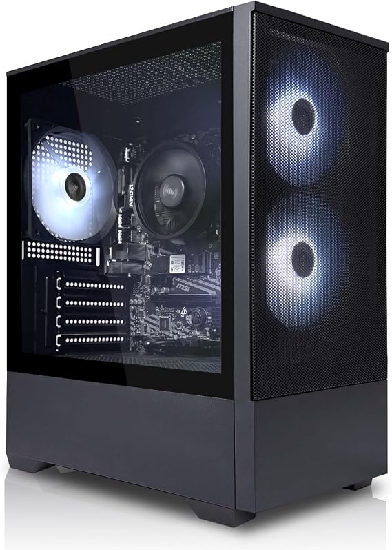 SYSTEMTREFF Office PC AMD Ryzen 5 5600GT 6x4.6GHz Radeon RX Vega 7 4K HDMI DX12 500GB M.2 NVMe 16GB DDR4 RAM Windows 11 WLAN Silent Desktop Computer Calculator for Office Business Multimedia