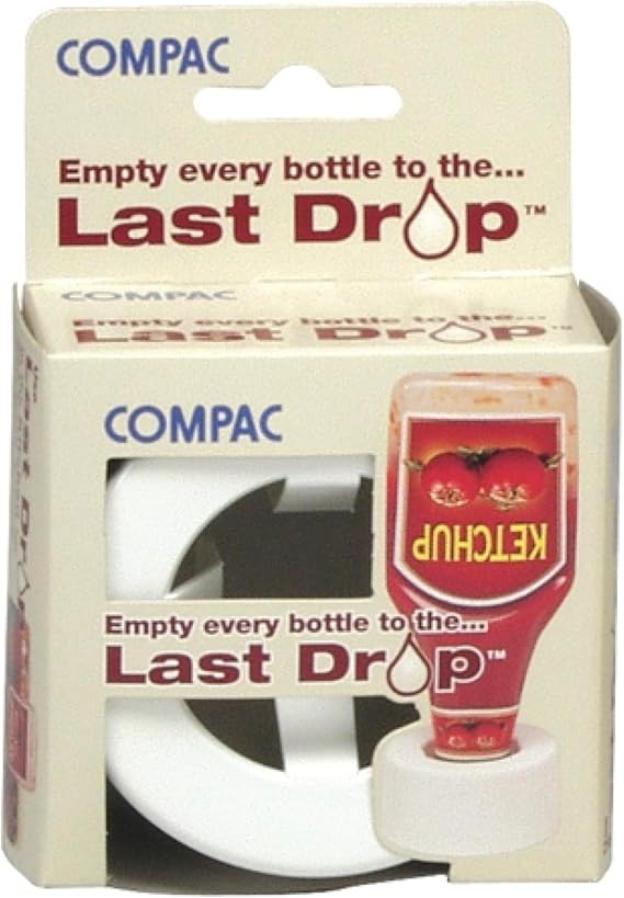 COMPAC HOME Last Drop Bottle Stabilizer, Access Every Last Drop of Ketchup, BBQ Sauce, Mustard, for the Kitchen, Retrieve the Last Amounts of Lotion, Shampoo for the Bathroom, Home Essentials, White