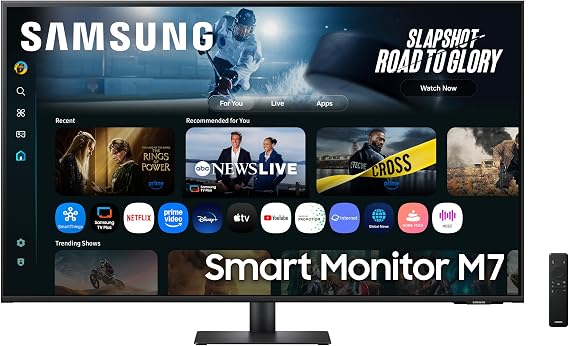 Samsung LS43FM702UUXXU 43" 4K Ultra HD HDR10 Smart Monitor with Speakers - 3840x2160, USB-C, HDMI, WiFi, Bluetooth, Smart Hub for TV streaming, Catch Up Apps and Gaming Hub
