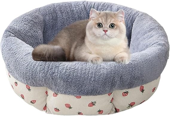Comfortable Kitten Bed, Round Dog Cat Bed | Cozy Donut Cuddler Pet Round Bed For Cats And Small Dogs | Machine Washable Calming Bed With Non Skid Bottom For Kittens And Puppies