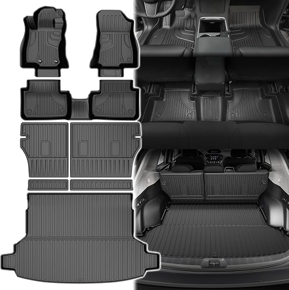 IKABEVEM Floor Mats & Cargo Liner & Backrest Mat for Subaru Forester 2025 2026, 1st & 2nd Row Custom Fit Floor Liners All Weather Anti Skid Trunk Mat Car Accessories (Not for Hybrid & Wilderness)