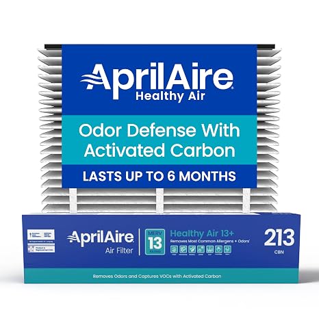 AprilAire 213CBN Replacement Filter for AprilAire Whole House Air Purifiers - MERV 13 with Carbon, Healthy Home Allergy + Odor Reduction, 20x25x4 Air Filter (Pack of 1)