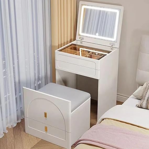 Compact Vanity Desk, 3 in 1 Vanity Desk, Corner Vanity