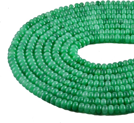 Rondelle Beads for Jewelry Making 5x8mm Natural Stone Beads 1 Strand 15.5inch Lentil Spacer Beads Rondelle Gemstone Bead Semi-Precious Stone Bead for Bracelet Necklace Crafts Green Aventurine