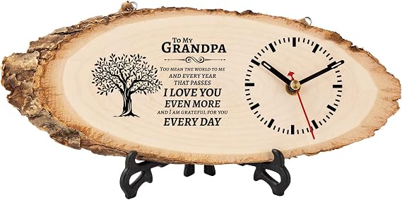 BeauGift Grandpa Gifts, Wooden Clock Birthday Gifts for Grandpa Grandfather