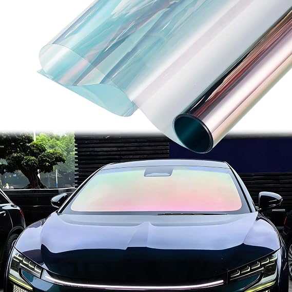 XhuangTech Car Window Tint Red, 80% VLT Chameleon Car Solar Film Anti-Glare, 99% Anti-UV Heat Rejection UV Block Protection Window Sticker, Car Tint Film for Windshield/Side Window (50X300CM)