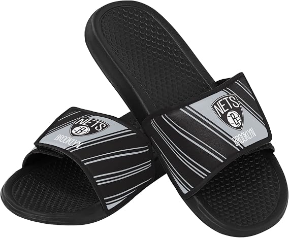 FOCO Brooklyn Nets NBA Mens Legacy Velcro Sport Slide - XL