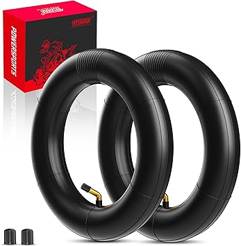 RUTU Inner Tube Set - Heavy-Duty 10x2 10x2.125 Inner Tube Replacement for 2-Wheel Self-Balancing Electric Scooter Kids Bike, Trike Strollers -TR87 Angled Copper Valve Stem, Butyl Rubber Construction