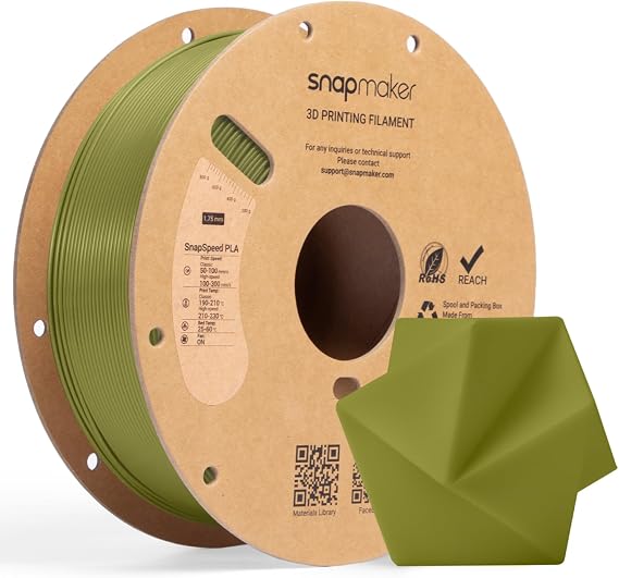 Snapmaker PLA Filament 1.75mm, Snapspeed 3D Printer Filament,1kg(2.2lbs)