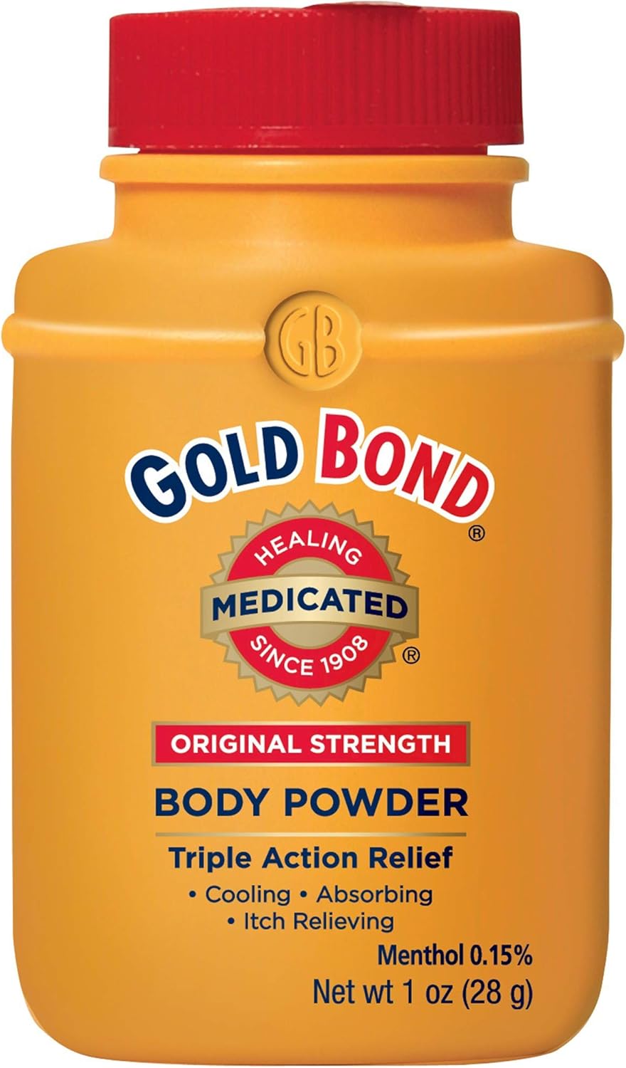 Gold Bond Medicated Body Powder Original Strength, 1 oz., Cooling, Absorbing & Itch Relief