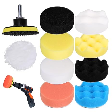 11pcs Car Polishing Pads for Drill, 3Inch Buffing Polishing Pad