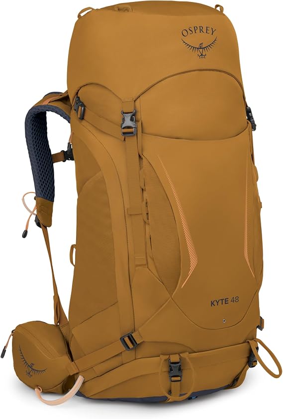 Osprey Kyte 48L Women's Backpacking Backpack - Hiking & Camping Bag with Waterproof Raincover, Barley Brown, X-Small/Small