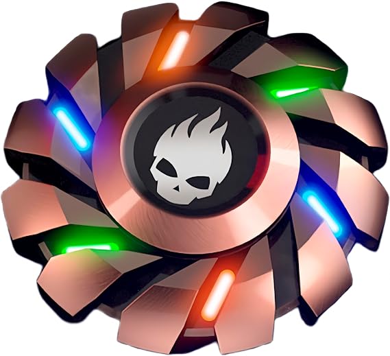 Silver Gear Fidget Spinner, Colorful Glow in The Dark, High Speed and Silence, Cool Metal Mechanical Gear Shape Design with Skull Symbol, Anti-Anxiety and Stress Release for Kids and Adults