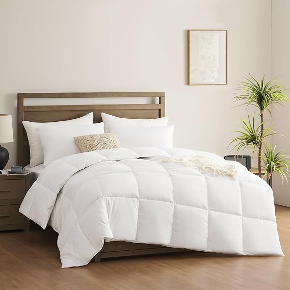ACCURATEX Twin Duvet Insert Comforter,100% Cotton Shell, 400GSM Thick Fluffy Down Alternative Comforter,Breathable Soft White Hotel Bed Duvet Insert with Corner Tabs (68''x88'')