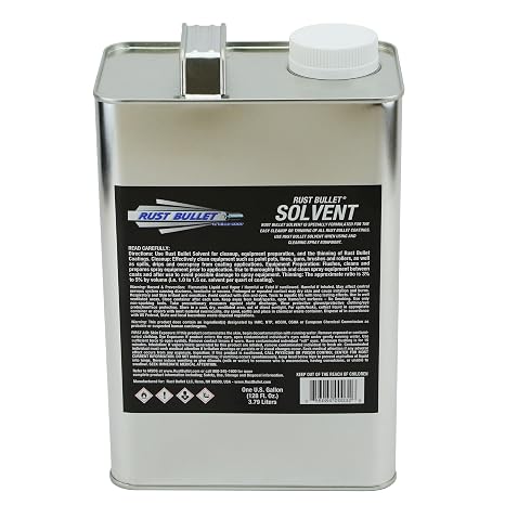 Rust Bullet Solvent - 1 Gallon - Specially Formulated for Easy Cleanup or Thinning of Rust Bullet Coatings