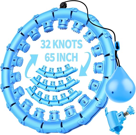 Infinity Weighted Hoop with 32 Links(62 Inch),Weighted Hoop for Adults Weight Loss, Infinity Fitness Hoop Plus Size, for Women Smart Exercise Equipment