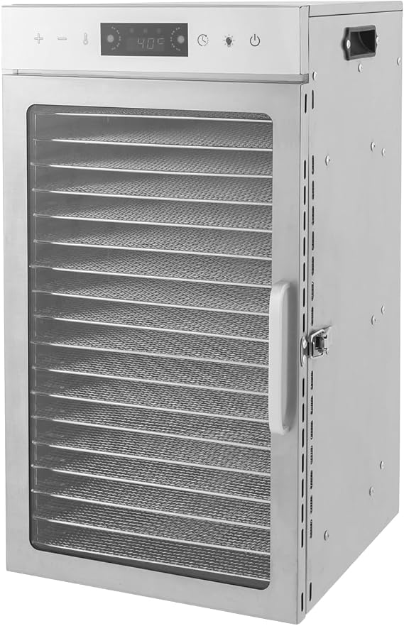 Food Dehydrator, 800w Dehydrator for Herbs, 18-Tray Stainless Steel Dehydrator Machine, 24h Timer,86-194F Adjustable Temperature, Powerful Drying Capacity for Fruits,Yogurt, Lock Catch