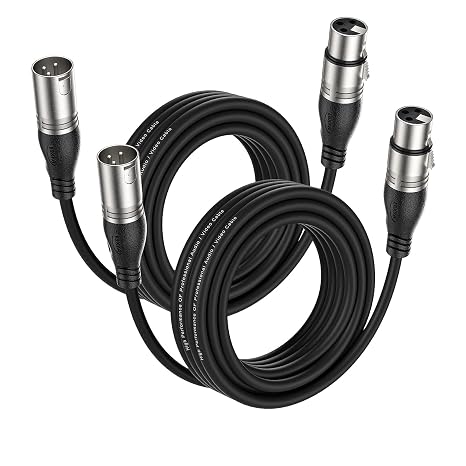 EBXYA Premium XLR Microphone Cable 5m 2-Pack for Stage and Audio Mixer