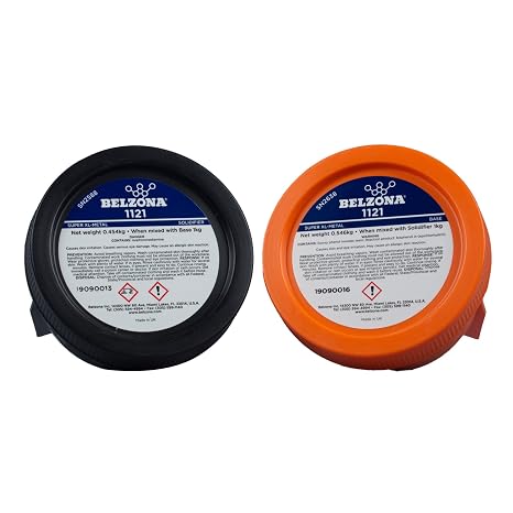 Belzona 1121 Repair Composite Kit 1kg Super XL-Metal Epoxy Resin for Metal Repair Resurface Structural Adhesive Bearing Room Temperature Cure Solvent Free 2 Parts Base A 0.546kg Solidifier B 0.454kg