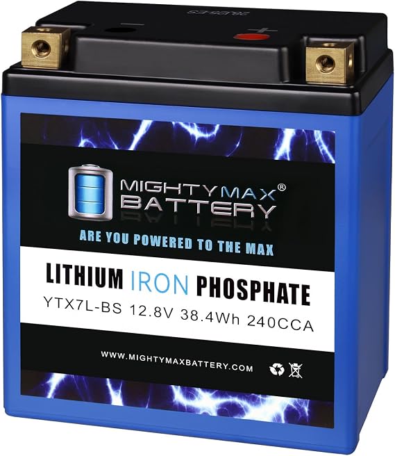 Mighty Max Battery YTX7L-BS Lithium Replacement Battery for PowerTex PTX7L